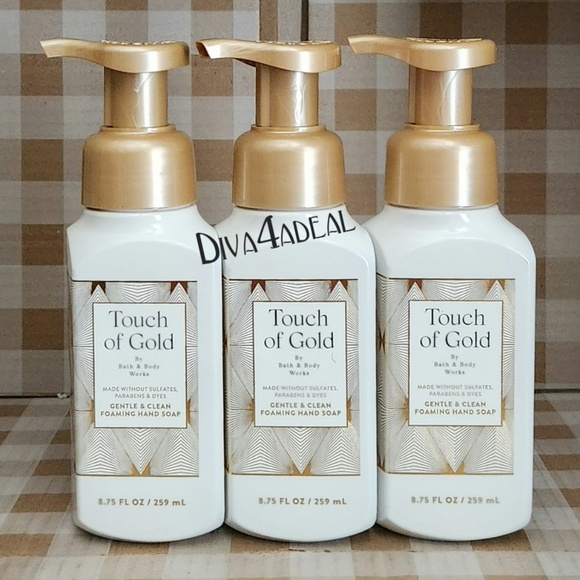 New! 3X Bath Body Works TOUCH OF GOLD 8.75 FL OZ Foaming Hand Soap Bundle - Picture 1 of 2